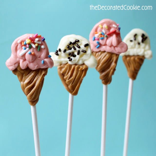 ice cream cone lollipops