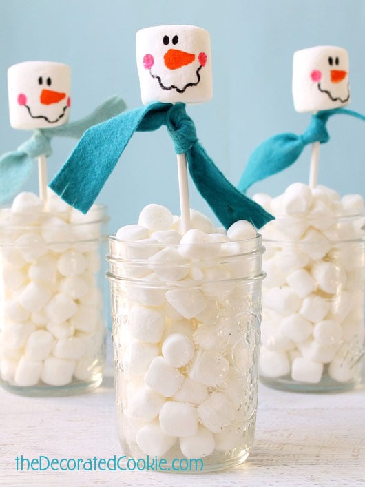 marshmallow snowman jar