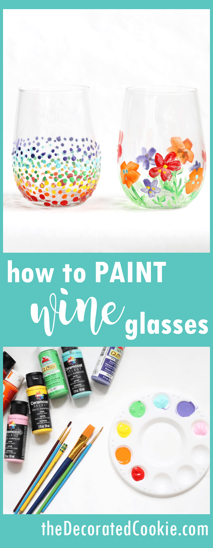 how to paint on wine glasses and a roundup of ideas for painting on glass