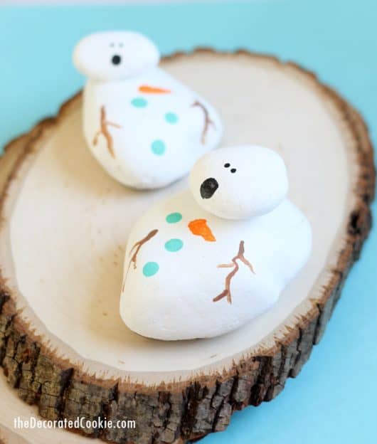 How To Paint Rocks This Winter Make Melting Snowman Painted Rocks