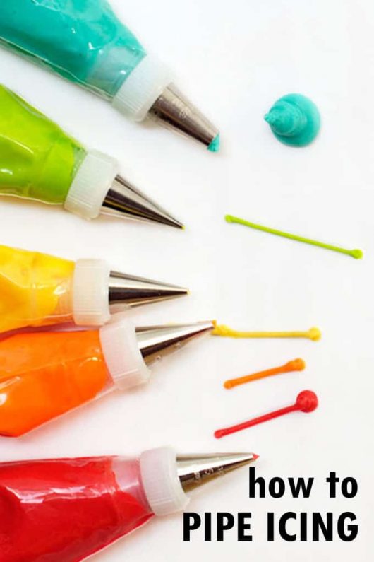 how to pipe icing or frosting in a decorating bag for cookie decorating