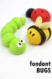 fondant bugs for spring cupcakes, cookies, and cake decorating