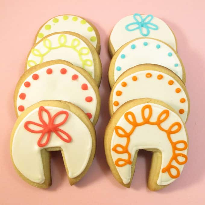 Tea cookies: Over-the-rim decorated cookies for a mug of tea. 