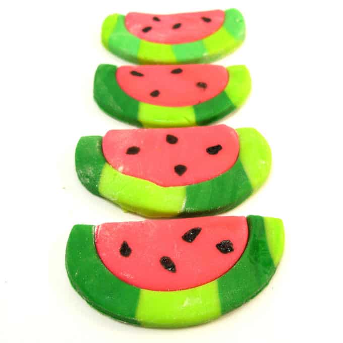 fondant watermelon slices - how to make watermelon cupcake toppers for summer