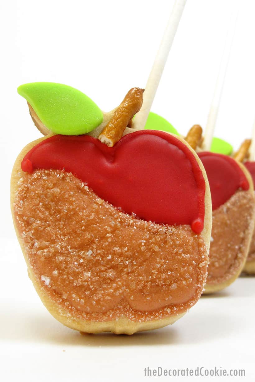 caramel apple decorated cookies