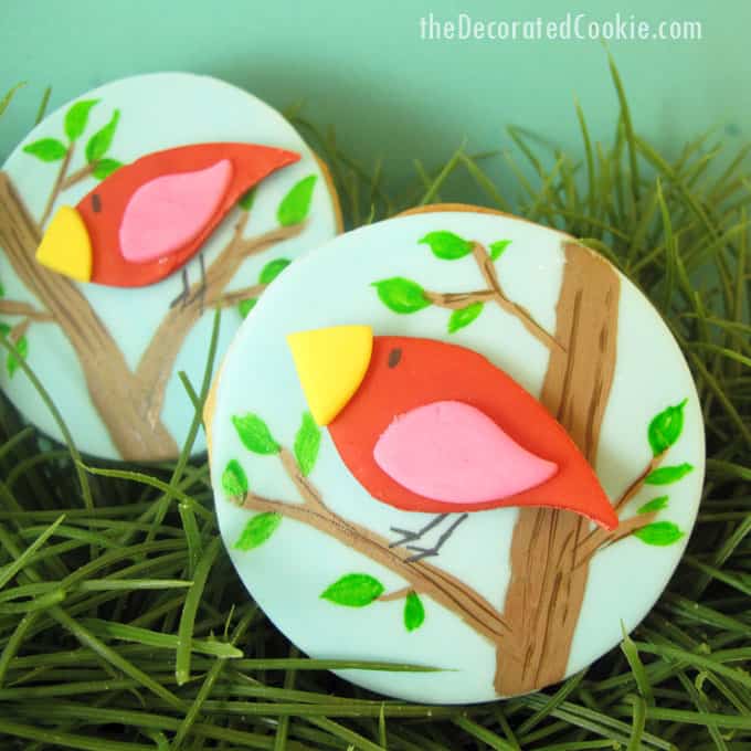 birdhouse cookies and bird cookies: How to paint on cookies #cookiedecorating #cookiepainting #birdhouse #birdcookies 