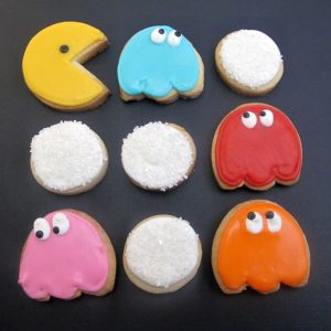 Pac Man and arcade game 1980s cookies - the decorated cookie