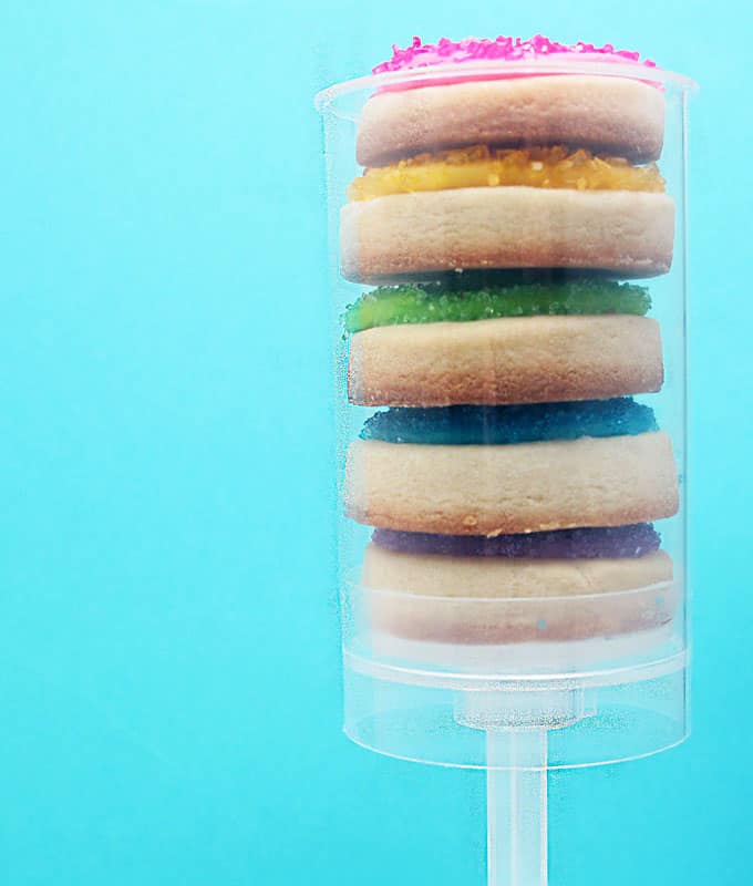 rainbow cookie push pops by The Decorated Cookie 