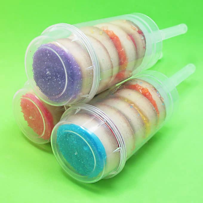 rainbow cookie push pops - the decorated cookie