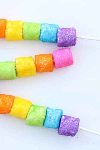 rainbow marshmallow kabobs