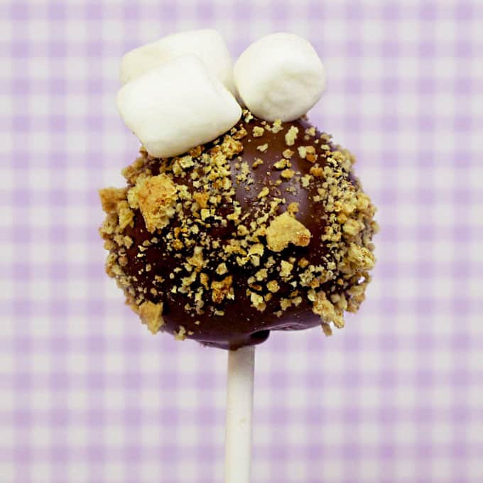 s'mores cake pops, a cute treat for summer #smores #cakepops