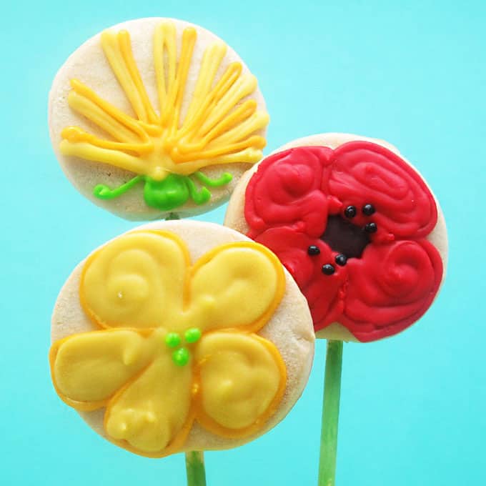 wild flower decorated cookies 