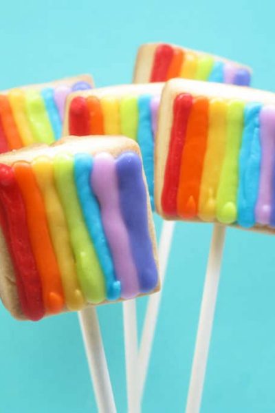 How to make easy rainbow cookie pops -- the decorated cookie
