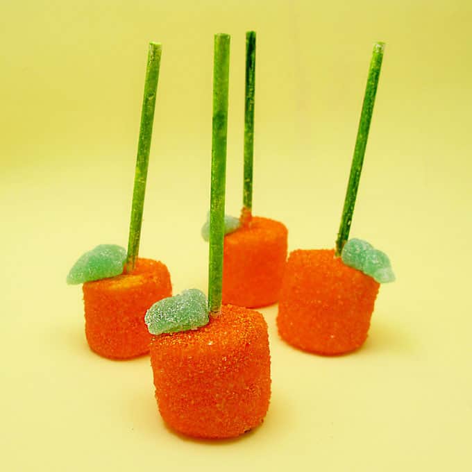 Fall marshmallow pops -- easy apple and pumpkin marshmallow pops.