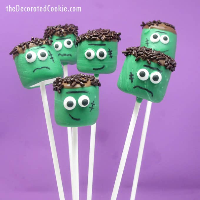 Frankenstein Halloween Marshmallow Pops recipe - Boulder Locavore®