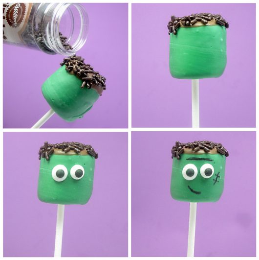 Frankenstein marshmallow pops 