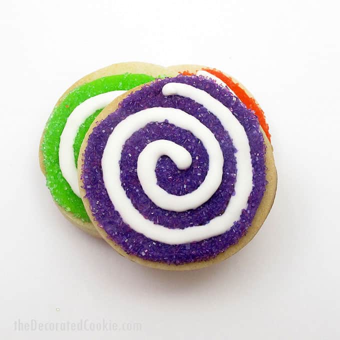 colorful sprinkle cookies -- swirl cookies with sprinkles for an easy cookie decorating idea 