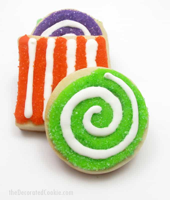 colorful sprinkle cookies -- swirl cookies with sprinkles for an easy cookie decorating idea 