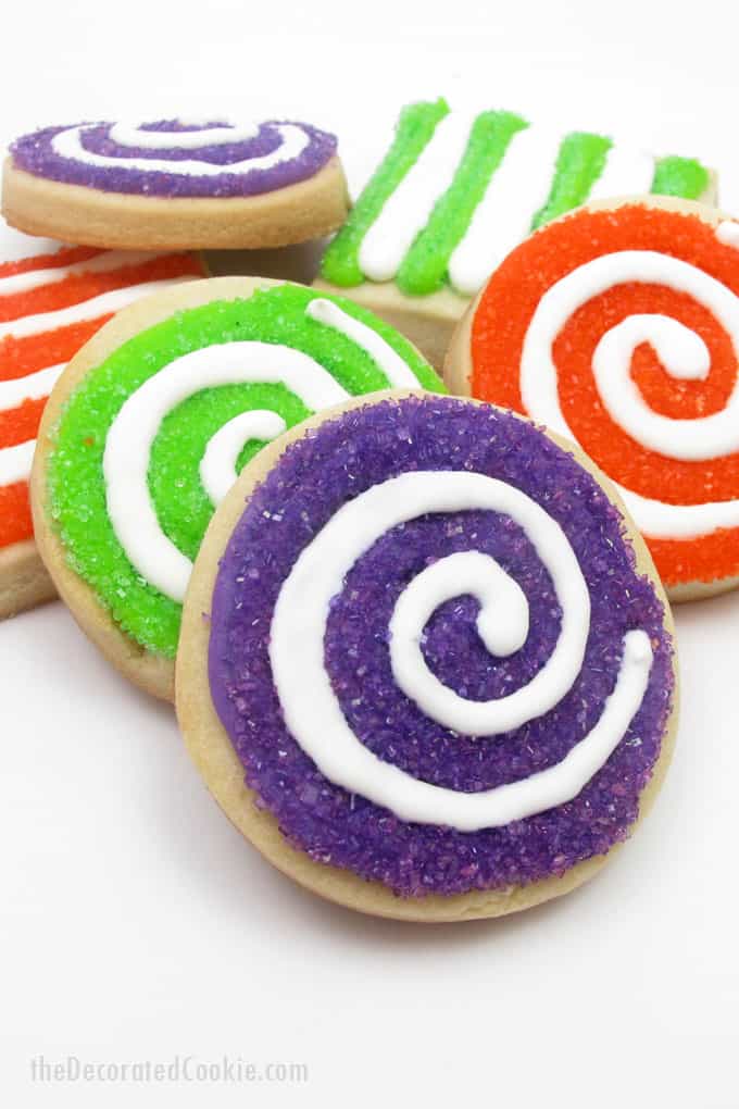 colorful sprinkle cookies -- swirl cookies with sprinkles for an easy cookie decorating idea 