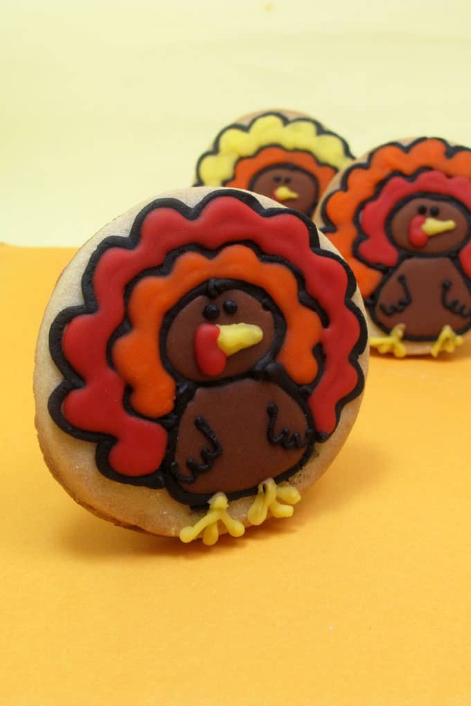 turkey cookies for Thanksgiving - the decorated cookie