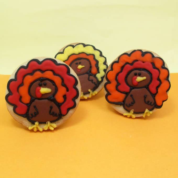 turkey cookies for Thanksgiving - the decorated cookie