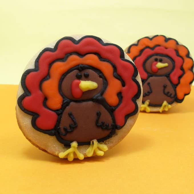 turkey cookies for Thanksgiving - the decorated cookie