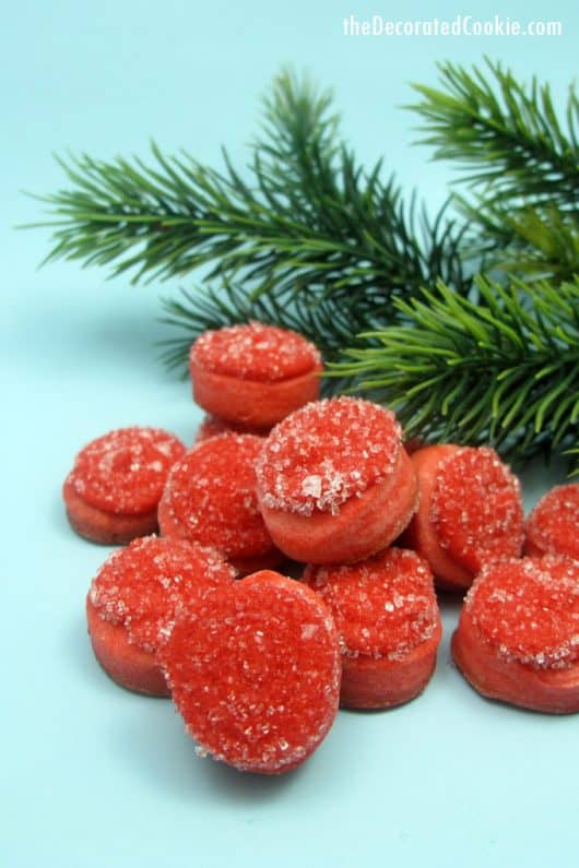 How to make mini frosty "cranberry" cookies for a Christmas cookie treat
