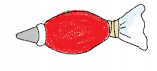 drawing of a bag of red frosting 