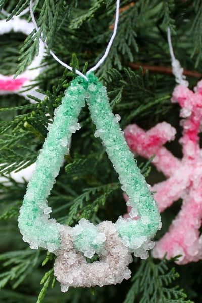 crystal-coated pipe cleaner ornaments