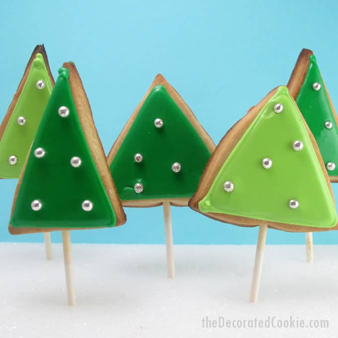 Christmas tree decorated cookies 