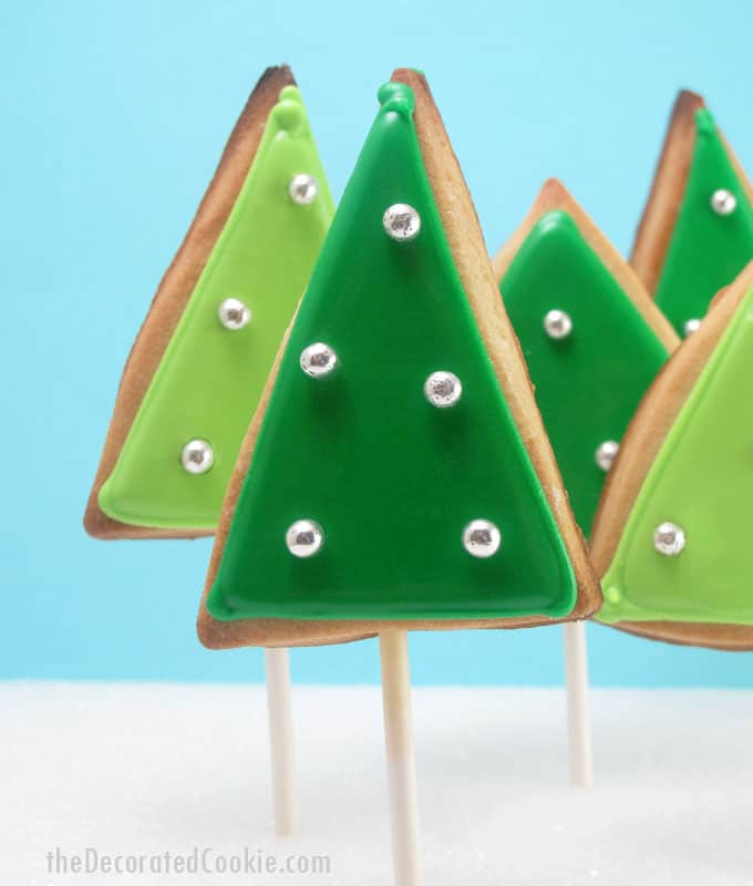Christmas tree decorated cookies 