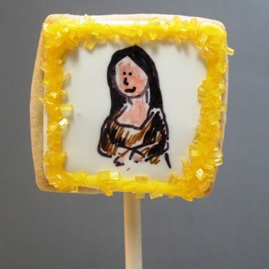 art gallery cookies - art cookies on a stick