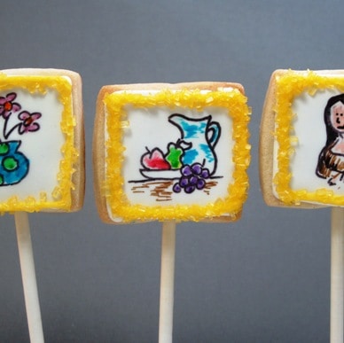 art gallery cookies on a stick