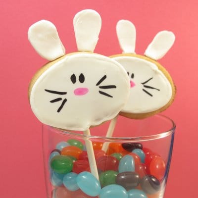 bunny and chick cookie pops for Easter