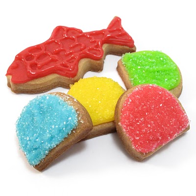 candy cookies (swedish fish and gumdrops)