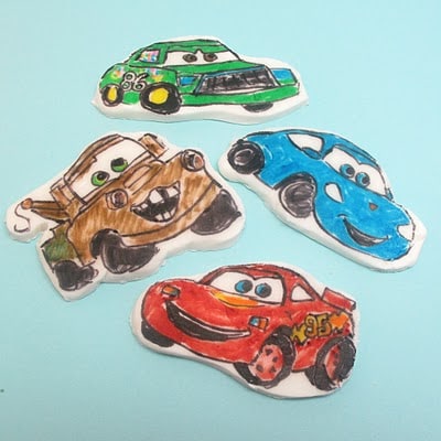 Cars fondant cupcake toppers - the decorated cookie