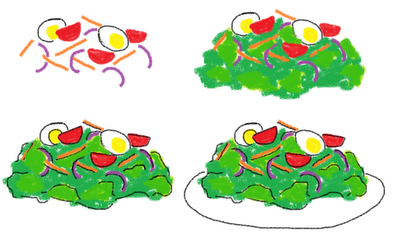 dinner cookies on a stick - how to draw salad