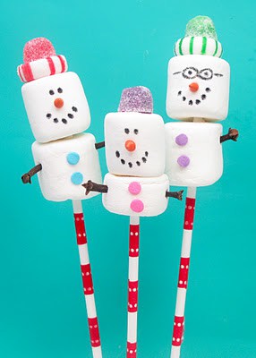 snowman marshmallow family Christmas cards