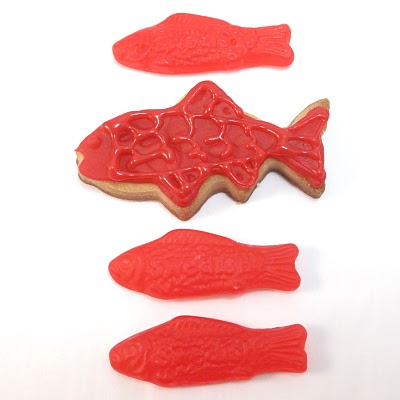 candy cookies (swedish fish and gumdrops)