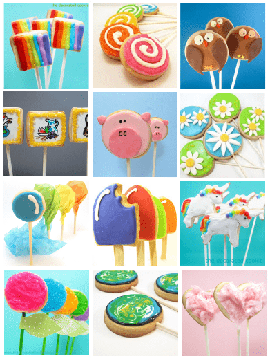 decorated cookies on a stick 