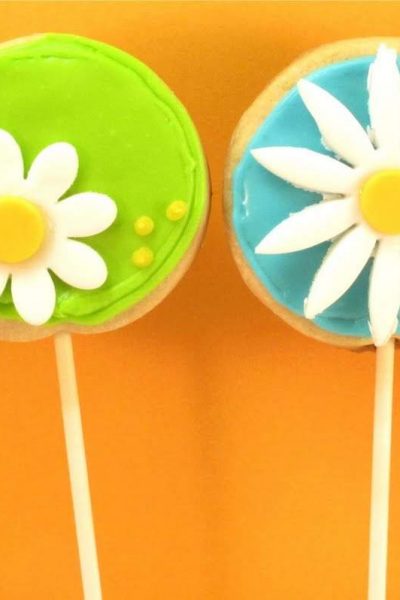 daisy cookie pops