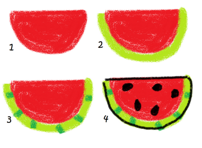 bbq marshmallows food art - how to draw watermelon