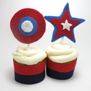 4th of July or election day cupcake toppers