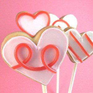 licorice heart cookie pops 