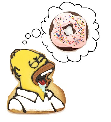  doughnut cookies and Homer Simpson cookie 