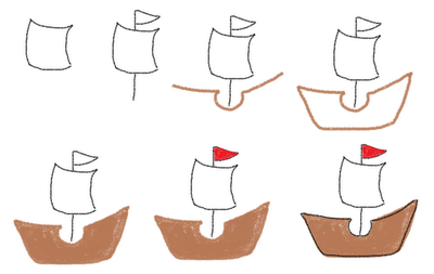 Thanksgiving marshmallows - how to draw the Mayflower 