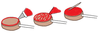 Santa's belly cookie pops drawing