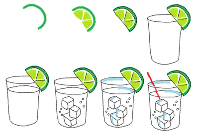 gin and tonic cookies - how to draw a gin and tonic