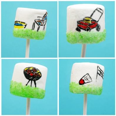 sand, surf and lawn summer marshmallows (and how to dye your own sprinkles)