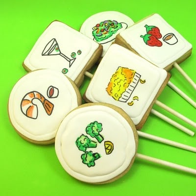 dinner art cookies on a stick - the decorated cookie